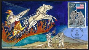 US 1989 REX VAN VANKENBURG $2.40 PRIORITY MAIL HANDRAWN HANDPAINTED CACHET DONE - Picture 1 of 1