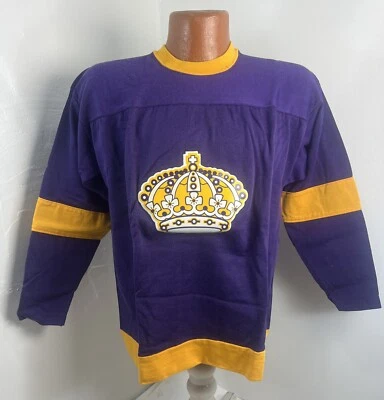 Vintage 70s Los Angeles Kings Crown Rawlings Durene NHL Hockey Jersey - Size L - Image 1 of 4