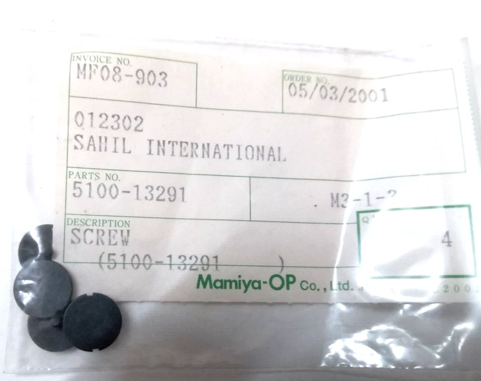 Nuevo stock antiguo Mamiya RB 67 Tornillo Parte # 5100 13201 Pieza de repuesto original Foto 1 de 3