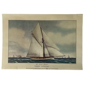 Currier & Ives Reprint Kalender 1974 Yacht Puritan Ship America’s Cup NY - Bild 1 von 5