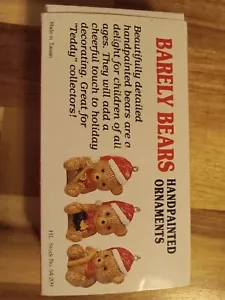 Vintage- Miniature Hand Painted Ceramic “Barely Bears” Ornaments W/Box - Picture 1 of 4
