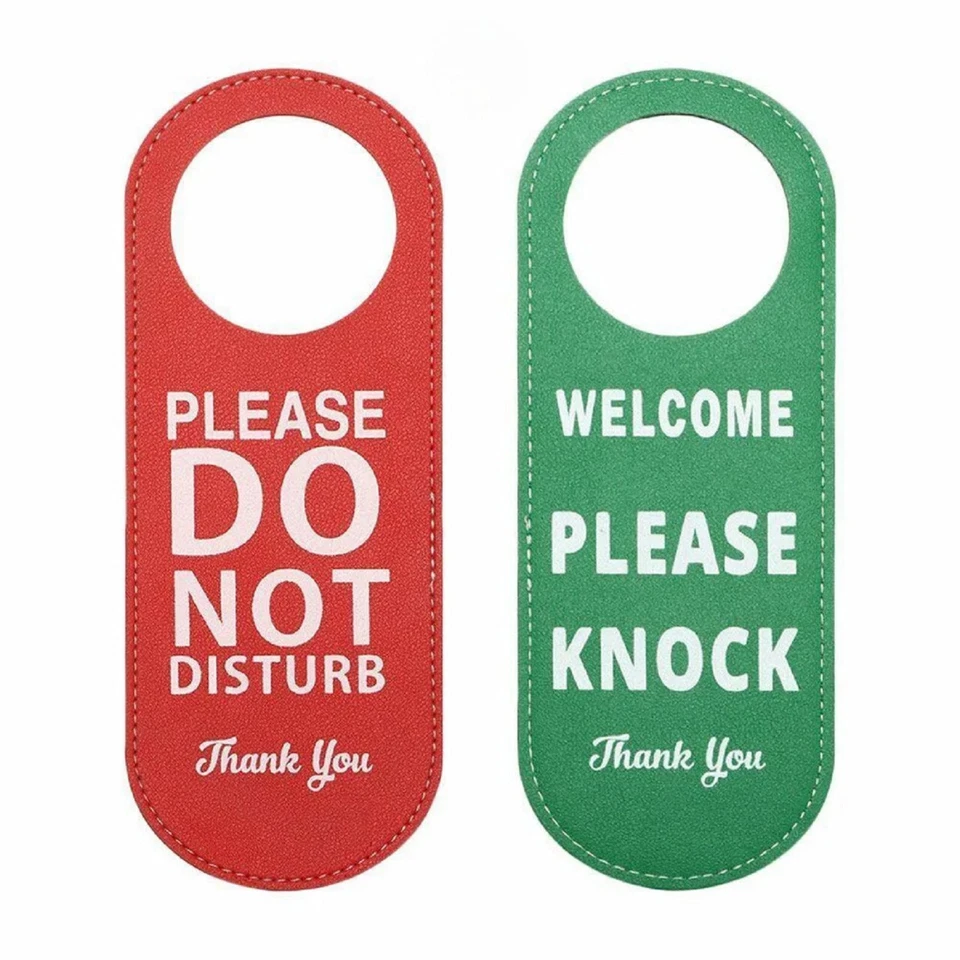 Please Do Not Disturb - Please Knock Reversible Door Sign Hotel Room Bedroom - Image 1 of 4