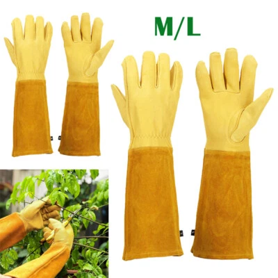 Rindsleder Leder Handschuhe Heavy Duty Dorn Proof Handschuh Lange Handschuh - Bild 1 von 4