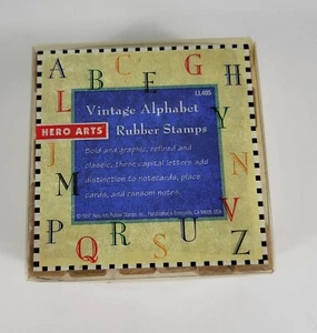 Vintage 1997 Vintage LETTER ALPHABET & NUMBER SETS by HERO ARTS Rubber Stamp - Picture 1 of 8