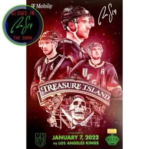 Reilly Smith Vegas Golden Knights 1/7/23 Glow Autographed 11x17 Poster Photo - Picture 1 of 7