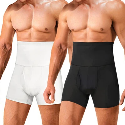 Men's Control Briefs High Waist Slimming Body Shaper Compression Boxer Shorts AU - image 1 of 4