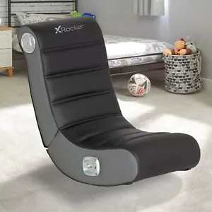 Gaming Chair Curved Seat Floor Rocker Recliner Folding Speakers Xbox PS5 Black - Picture 1 of 10