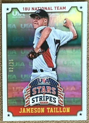 Jameson Taillon 2015 EE. UU. Estrellas y Rayas Longevidad Equipo Logo Dorado Novato #49/25 Foto 1 de 3