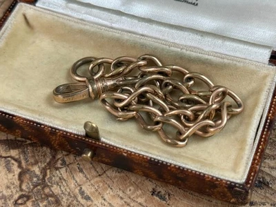 Antique Short Albert Curb Chain Rolled Gold Dog Clip Bracelet PWE & Co RFS & Co - Image 1 of 4