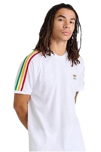 Adidas Originals Classics 3 Stripes Mens T-Shirt Size S,M,L,XL,XXL Rasta Marley - Picture 1 of 8