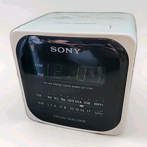 Rare | Sony Dream Machine Cube Off-White FM/AM Alarm Radio ICF-C120 Vintage HTF - Picture 1 of 7