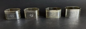 Ancien 4 rond de serviette Air France logo crevette Picart Le Doux metal argenté - Picture 1 of 10
