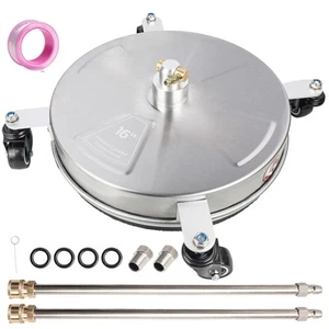 16" Pressure Washer Surface Cleaner, Stainless Steel Surface Cleaner with 4 W... - Picture 1 of 7