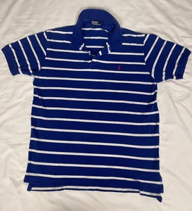 Polo Ralph Lauren XL Azul Blanco Rayas Manga Corta Polo Para Hombre - Imagen 1 de 8