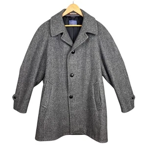 Cappotto uomo vintage Pendleton modello spina di pesce lana bottoni pelle TG 46 - Foto 1 di 9