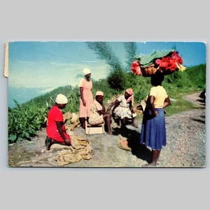 Postcard Jamaicans Marketing Produce by the Roadside Jamaica - Picture 1 of 3