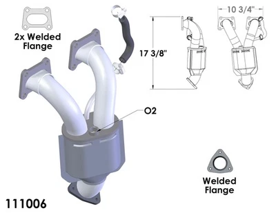 Catalytic Converter for 1998-1999 Nissan Sentra 1.6L L4 GAS DOHC - Image 1 of 2