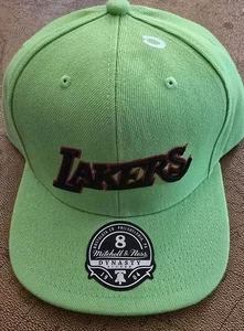Los Angeles Lakers Mitchell & Ness NBA-Mütze mit Druckknopflasche neongrün Größe 8  - Bild 1 von 4