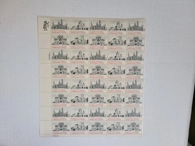1979 Architecture Sc 1779-82 1782a 4 different designs mint sheet of 40 Typical - Image 1 of 3