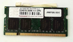 Transcend π§ 2GB DDR2-667 PC2-5300S SO-DIMM Laptop RAM π₯ β - Picture 1 of 2