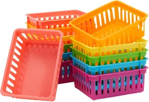 Cajas plasticas aula pack 12 colores surtidos 16x12x6cm organizar utiles - Picture 1 of 12