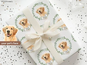 Papel de envolver fotos personalizado para mascotas, regalo de cumpleaños de Navidad personalizado para perros gatos - Imagen 1 de 4