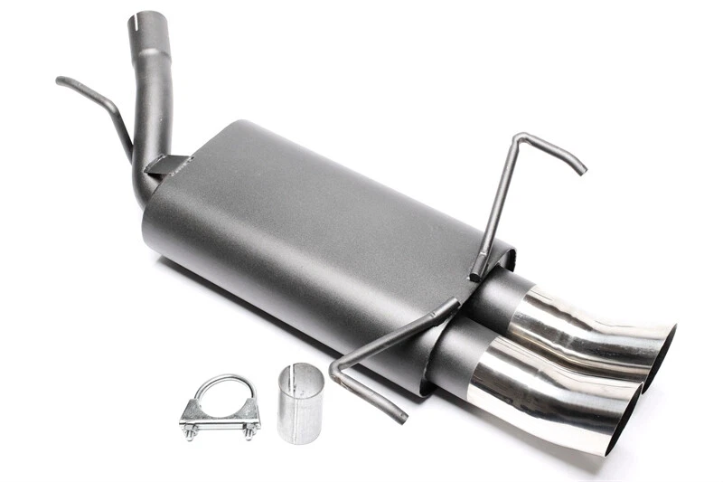 Scarico sportivo 2x76 mm DTM alto rotondo affilato con ABE per Opel Corsa C 1.0 - 1.7DTI - Immagine 1 di 1