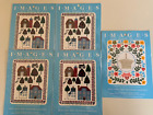 Lot de 5 images Meyercord transfert art 1 floral #2002 & 4 #2104 grange maisons arbres