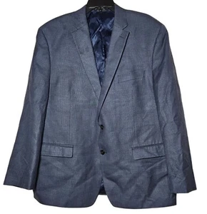 Lauren Ralph Lauren Mens Blue Silk Wool Two Button Sports Coat 46R Blazer Jacket - Picture 1 of 10