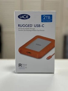 LaCie 2TB Rugged USB-C Portable Hard Drive 1 x USB-C 3.1 Model STFR2000800 - Picture 1 of 2