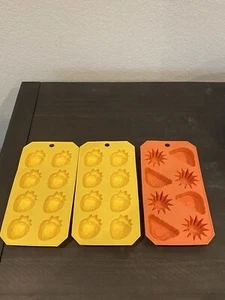 Mainstays 1 Orange Rainbow & Sun, 2 Yellow Strawberry Silicone Ice Molds - Picture 1 of 6
