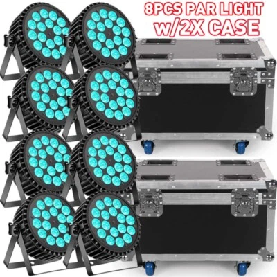 8X 270W 18LED Par Wash RGBW 4in1 DMX Disco dj Party Bühnenlicht Lichteffekt Show - Bild 1 von 4