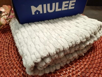 Pair Miulee Mint Green Plush Corduroy Chenille Stripe Pillow Covers 16 x 16 #M91 Foto 1 de 3