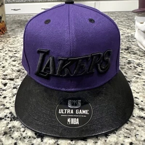 Los Angeles Lakers Men’s NBA SnapBack Adjustable Hat Cap Purple Black Ultra Game - Picture 1 of 13