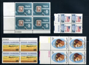 US Stamps MNH - 4 Different Plate Blocks of 4 Scott 1338 1506 1699 1474 Lot39 - Picture 1 of 1