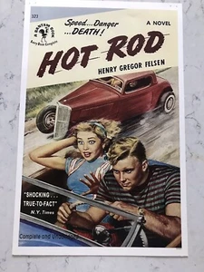 Vintage!! Hot Rod Speed…Danger…DEATH! Poster By Henry Felson Bantam Book 1951. - Picture 1 of 3