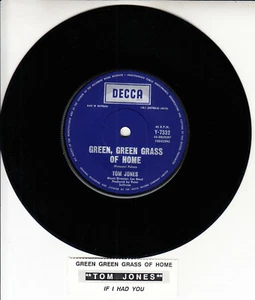 TOM JONES Green, Green Grass Of Home 7" 45 rpm record + juke box title strip - Picture 1 of 2