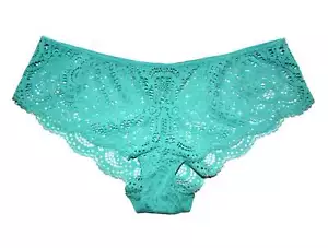 Victoria's Secret Teal Blue Crochet Lace Cheekster Panty [360335] Size L/G - Picture 1 of 1