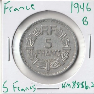 Coin France 5 Francs 1946 B Open 9 KM888b.2 - Picture 1 of 2