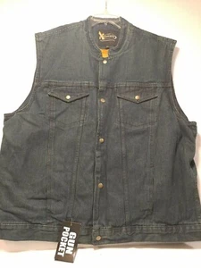 Xelement Advanced Motorcycle Gear Denim Men's Vest Size 3XL Blue NWT - Picture 1 of 11