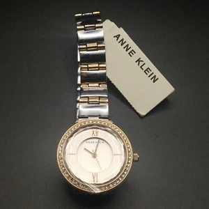 Anne Klein Women's Crystal Accented Silver Rose Gold-Tone Bracelet Watch - JLY16 - Picture 1 of 7
