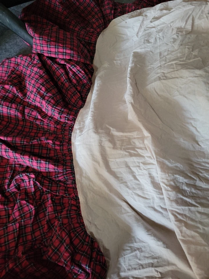 Falda de cama a cuadros Patch Magic Queen cabaña de campo casa de campo primitiva hecha en casa Foto 1 de 4