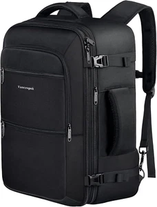 Carry On Backpack, 50L Expandable Extra Large Travel Backpack, Flight Approved W - Picture 1 of 9