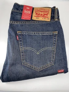 Levi's 505 Herren Regular Straight Leg Jeans 32 x 30 - 100% Baumwolle - Musikfarbe - Bild 1 von 6
