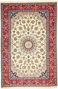 Isfahan Seidenkette 235x158 cm Perserteppich Orientteppich Handgeknüpft Neu - Picture 1 of 6
