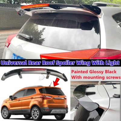 Universal Fit For Ford EcoSport 2018-2022 Black Rear Roof Spoiler Wing W/ Light - Imagem 1 de 4
