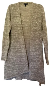 Cárdigan Eileen Fisher Talla Mediana Lino Mezcla Beige Verano Suéter LagenLook Boho - Imagen 1 de 9