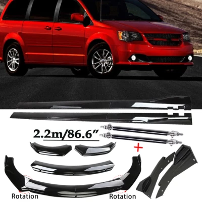 For Dodge Grand Caravan Front Bumper Lip Splitter Spoiler Side Skirt Strut - Image 1 of 4