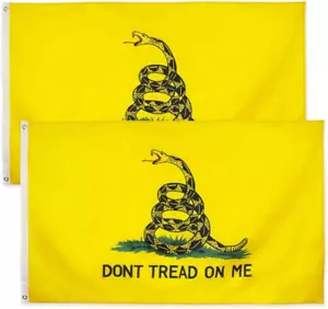 3X5 Fts Don'T Tread on Me Gadsden Flag - Tea Party Flags - 2 Pack - Picture 1 of 7