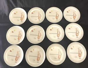 MCM Florence by Prolon Melmac "Chanticleer" 12 Brot-/Wüstenteller 50er Jahre RAR! - Bild 1 von 5